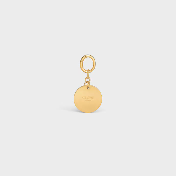 MAISON CELINE 寵物配飾 黃銅骨頭水晶牌狗牌