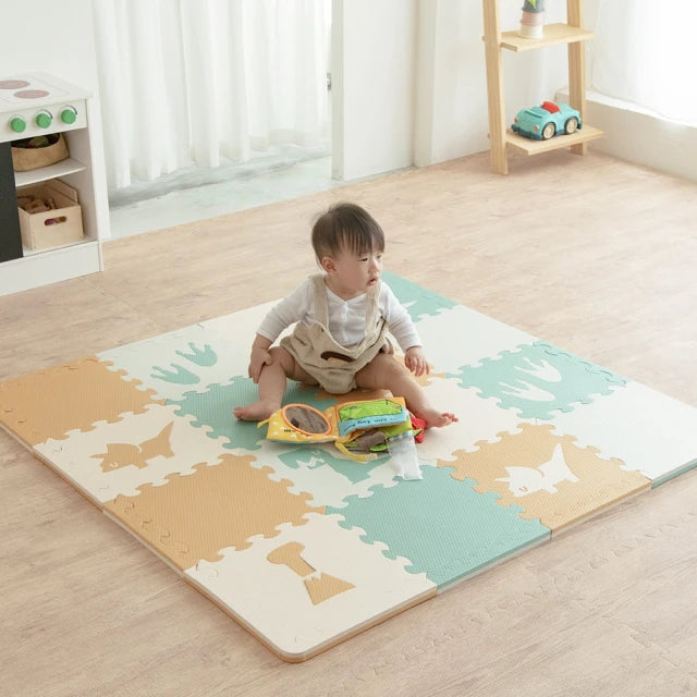 叢林恐龍套組2包32片／30x30x2cm巧拼地墊／恐龍拼圖1片(爬行墊／拼接／遊戲地墊)