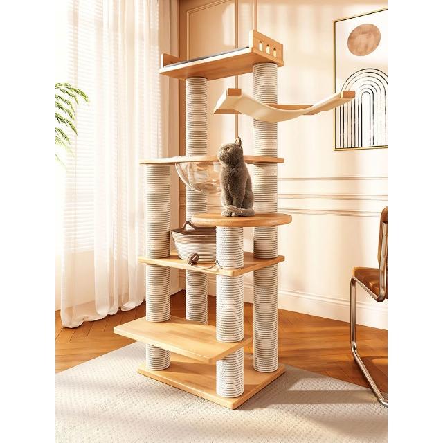 貓爬架 寵物玩具 全實木貓爬架貓窩貓樹一體大型貓架