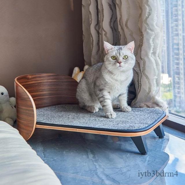實木貓床 狗狗床 貓咪用品 寵物床 離地防潮沙發床